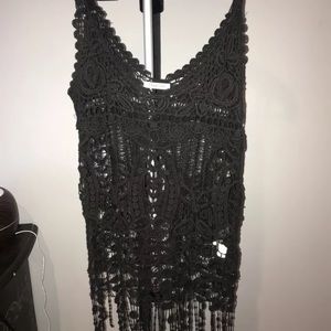 Women’s boho lace top, black, size small